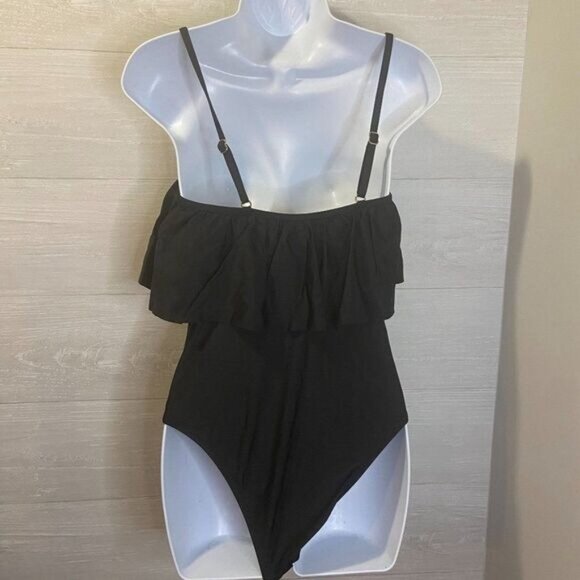 Swimsuit One Piece Lace Up Ruffle Flounce Strap Bathing Suit NWT - Swimwear - Picture 4 of 6